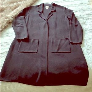 Chico’s Black Knit Duster Coat